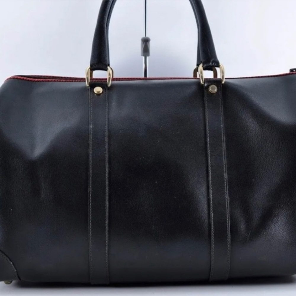 Valentino Garavani: Black Leather Boston Bag - Picture 4 of 12